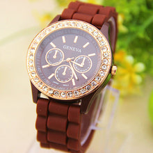 14 Colors Silicone luxury Golden Rhinestone Crystal Stone Quartz Jelly Wrist Watch Candy Colors IMY66