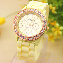 14 Colors Silicone luxury Golden Rhinestone Crystal Stone Quartz Jelly Wrist Watch Candy Colors IMY66