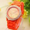 14 Colors Silicone luxury Golden Rhinestone Crystal Stone Quartz Jelly Wrist Watch Candy Colors IMY66