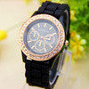 14 Colors Silicone luxury Golden Rhinestone Crystal Stone Quartz Jelly Wrist Watch Candy Colors IMY66