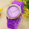 14 Colors Silicone luxury Golden Rhinestone Crystal Stone Quartz Jelly Wrist Watch Candy Colors IMY66