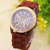 14 Colors Silicone luxury Golden Rhinestone Crystal Stone Quartz Jelly Wrist Watch Candy Colors IMY66