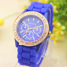 14 Colors Silicone luxury Golden Rhinestone Crystal Stone Quartz Jelly Wrist Watch Candy Colors IMY66