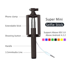 16-50 cm Supper Mini Extendable Handheld Fold Button Self-portrait Selfie Stick Holder Monopod For smartphone IMY66