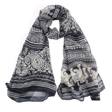 180cm*90cm Ladies Neck Stole Elephant Printed Long Scarf Shawl Wrap Pashmina cachecol feminino IMY66