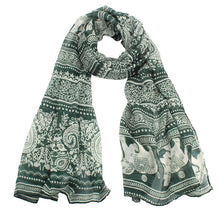 180cm*90cm Ladies Neck Stole Elephant Printed Long Scarf Shawl Wrap Pashmina cachecol feminino IMY66