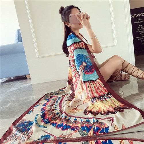 190*95cm Scarves For Women Totem Triabl Feather Printed Soft Long Wraps Shawl Scarves, Shawls, Stoles IMY66