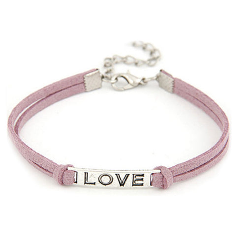Women Men Love Handmade Alloy Rope Charm Jewelry Weave Bracelet IMY66