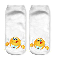 White Socks Emoji Patterns Funny Cotton Knitted Ankle Socks For Men/Women/Kids Emoji Socks IMY66