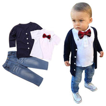 3 Pieces Kids Baby Boys Clothing Suit Long Sleeve T-Shirt Tops+Coat+Pants Clothes Outfits children clothing IMY66