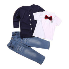 3 Pieces Kids Baby Boys Clothing Suit Long Sleeve T-Shirt Tops+Coat+Pants Clothes Outfits children clothing IMY66