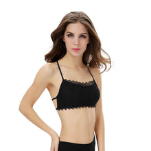 2 Colors Women Sexy Lace Strap Backless Wrapped Chest VesT-Shirt Crop Tank Top Black White Blouse IMY66