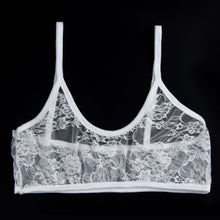 2 Pieces Set Women Sexy Clothing Lace Strap Translucent Lace Tank Top+Briefs Underwear Sleepwear Club Suit White IMY66