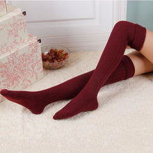 8 Colors Sexy Thigh High Over The Knee Socks Long Cotton Stockings For Girls Ladies Women knitted stockings IMY66