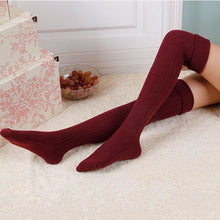8 Colors Sexy Thigh High Over The Knee Socks Long Cotton Stockings For Girls Ladies Women knitted stockings IMY66