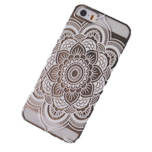 Clear Plastic Case Cover for Iphone 5C White Floral Henna Lotus Elephant IMY66