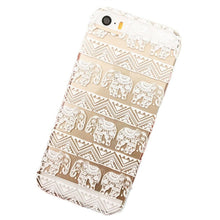 Clear Plastic Case Cover for Iphone 5C White Floral Henna Lotus Elephant IMY66