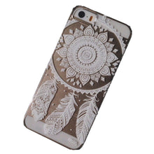 Clear Plastic Case Cover for Iphone 5C White Floral Henna Lotus Elephant IMY66