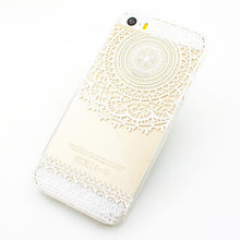 Clear Plastic Case Cover for Iphone 5C White Floral Henna Lotus Elephant IMY66