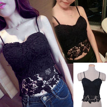 Cool Sexy Lady Crop Tank Top Lace Blouse Sexy Party Evening Sleeveless Vest IMY66