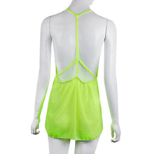 Women Casual Spaghetti Strap Backless Chiffon Blouse Vest Tank Top Shirt Fluorescent Green IMY66