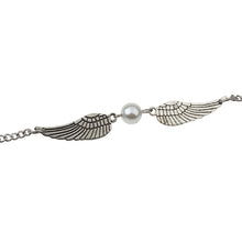 Silver Infinity Retro Pearl Angel Wings Jewelry Dove Peace Bracelet IMY66