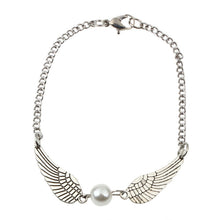 Silver Infinity Retro Pearl Angel Wings Jewelry Dove Peace Bracelet IMY66
