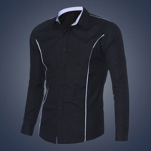 Brand-Clothing Mens Luxury Long Sleeve Casual Slim Fit Stylish Dress Shirts chemise homme Plus Size XXL IMY66