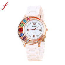 Women Luxury Band Rhinestone Ceramic Strap Movement Dress Watchs Relogio Clock female IMY66