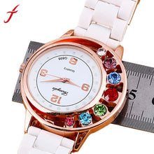 Women Luxury Band Rhinestone Ceramic Strap Movement Dress Watchs Relogio Clock female IMY66