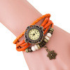 Vintage Women Lady Weave Around Faux Leather Snowflake Bracelet Quartz Wrist Watch IMY66