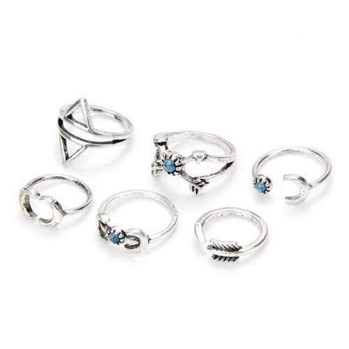 6PCS Arrow Stack Ring Band Rings Set IMY66