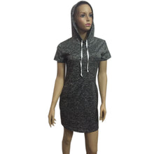 Dress Women Ladies Casual Short Sleeve Hoodies Dress Sweatshirt s Dress swear vestidos femininos IMY66