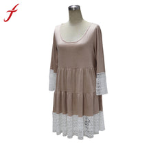 Dresses For Women Casual Half Sleeve Lace Splice O Neck Loose And Comfortable Mini Dress vestidos femininos IMY66