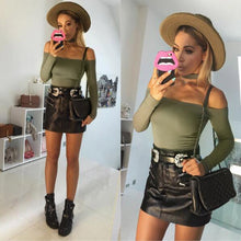 Elegant Halter Bodysuits T-Shirts Sexy Off Shoulder Playsuit Women Tops Jumpsuit Casual Pull Femme IMY66