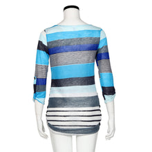 Casual Blouse Women Loose Striped Tops Half Sleeve O Neck Blouses Ladies Shirt Blusas feminina IMY66