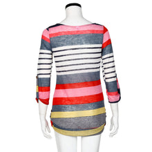 Casual Blouse Women Loose Striped Tops Half Sleeve O Neck Blouses Ladies Shirt Blusas feminina IMY66