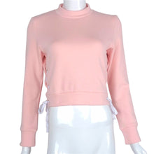 Tee Shirts Tracksuit Hoodie Women Sweatshirt Side Cross Long Sleeve Short Pullovers Sueter tee shirt femme IMY66