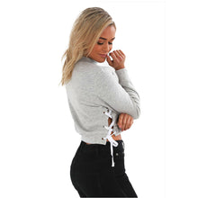 Tee Shirts Tracksuit Hoodie Women Sweatshirt Side Cross Long Sleeve Short Pullovers Sueter tee shirt femme IMY66