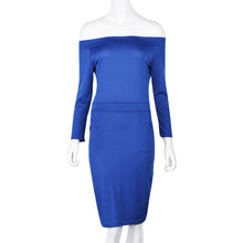 Women Dress Off Shoulder Long Sleeve Dresses Sexy Club Party Bodycon Long Maxi Dresses vestidos femininos IMY66