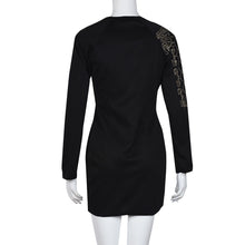 Women Dress Solid Sexy Bead Long Sleeve Evening Party Mini Club Sheath Dress Beach Dress vestidos femininos IMY66