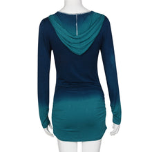 Women Hoodies Sweatshirts Casual Print Long Sleeve Hooded Gradient Color Shirt Tops Blouse Blusas feminina IMY66