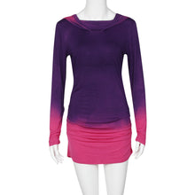 Women Hoodies Sweatshirts Casual Print Long Sleeve Hooded Gradient Color Shirt Tops Blouse Blusas feminina IMY66