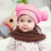 Baby Kint Hat Korean Unisex Baby Boy Girl Children Dual Ball Knit Sweater Cap Star Hats Beanies Accessories IMY66