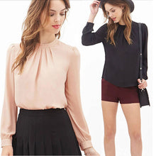 Blusas feminina Women Elegant Chiffon Blouses Sexy Blouse Shirt Casual Long Sleeve Shirt Ladies Work Office Shirt IMY66