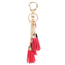 Camellia PU Leather Tassels Keychain Bag Pendant Car Ornaments Creative Long Key Chain Buckle Key Ring IMY66