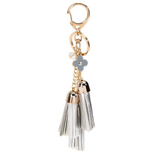 Camellia PU Leather Tassels Keychain Bag Pendant Car Ornaments Creative Long Key Chain Buckle Key Ring IMY66