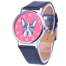 Casual Dress Watch Women Girls PU Leather Band Cartoon Dog Print Quartz Wrist Watches relogio feminino IMY66