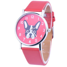 Casual Dress Watch Women Girls PU Leather Band Cartoon Dog Print Quartz Wrist Watches relogio feminino IMY66
