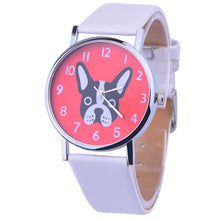 Casual Dress Watch Women Girls PU Leather Band Cartoon Dog Print Quartz Wrist Watches relogio feminino IMY66